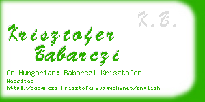 krisztofer babarczi business card